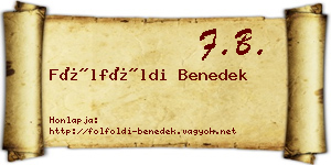 Fölföldi Benedek névjegykártya