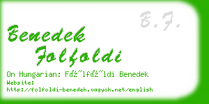 benedek folfoldi business card